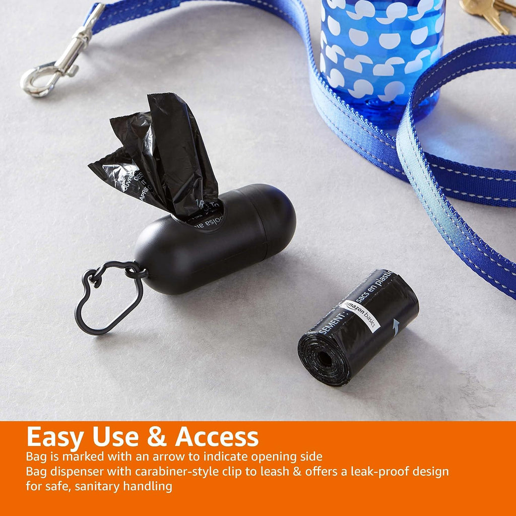 Ultimate Dog Waste Bags with Convenient Dispenser & Leash Clip - Unscented, 300 Count (20 Packs of 15)