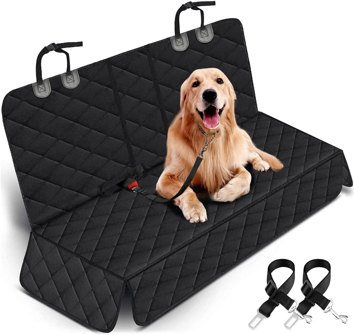 Ultimate Waterproof Dog Car Seat Cover - Non-Slip Back Seat Protector for Pets and Kids - Fits Most Cars, Trucks, and SUVs - Black